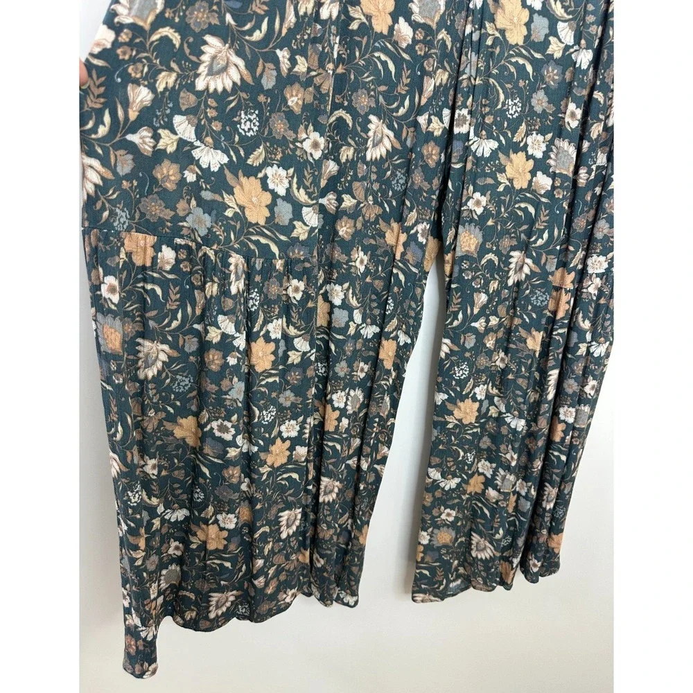 Easel Wide Leg Ruffle Pull On Elastic Waist Pant Floral Small Boho Beachy Resort - Picture 16 of 16